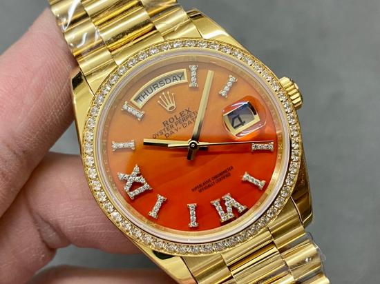 Rolex Day-Date President Replica 36mm Carnelian Dial Πάτρα νομού Αχαϊας, Πελοπόννησος Κοσμήματα - Ορολόγια Πωλούνται (φωτογραφία 1)