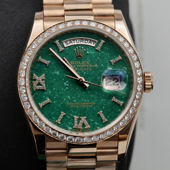 Rolex Day-Date Replica 36mm Everose gold and diamonds Πάτρα νομού Αχαϊας, Πελοπόννησος Κοσμήματα - Ορολόγια Πωλούνται (φωτογραφία 1)